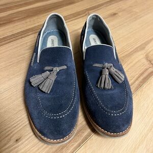 Johnston & Murphy Navy Suede Tassel Loafers